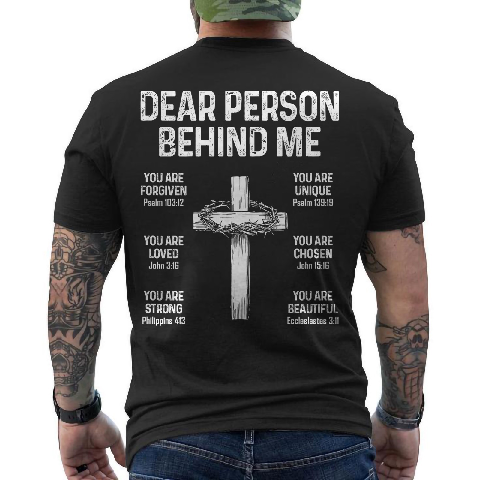 Dear Person Behind Me Need Prayer Tap My Shoulder ON BACK T-Shirt