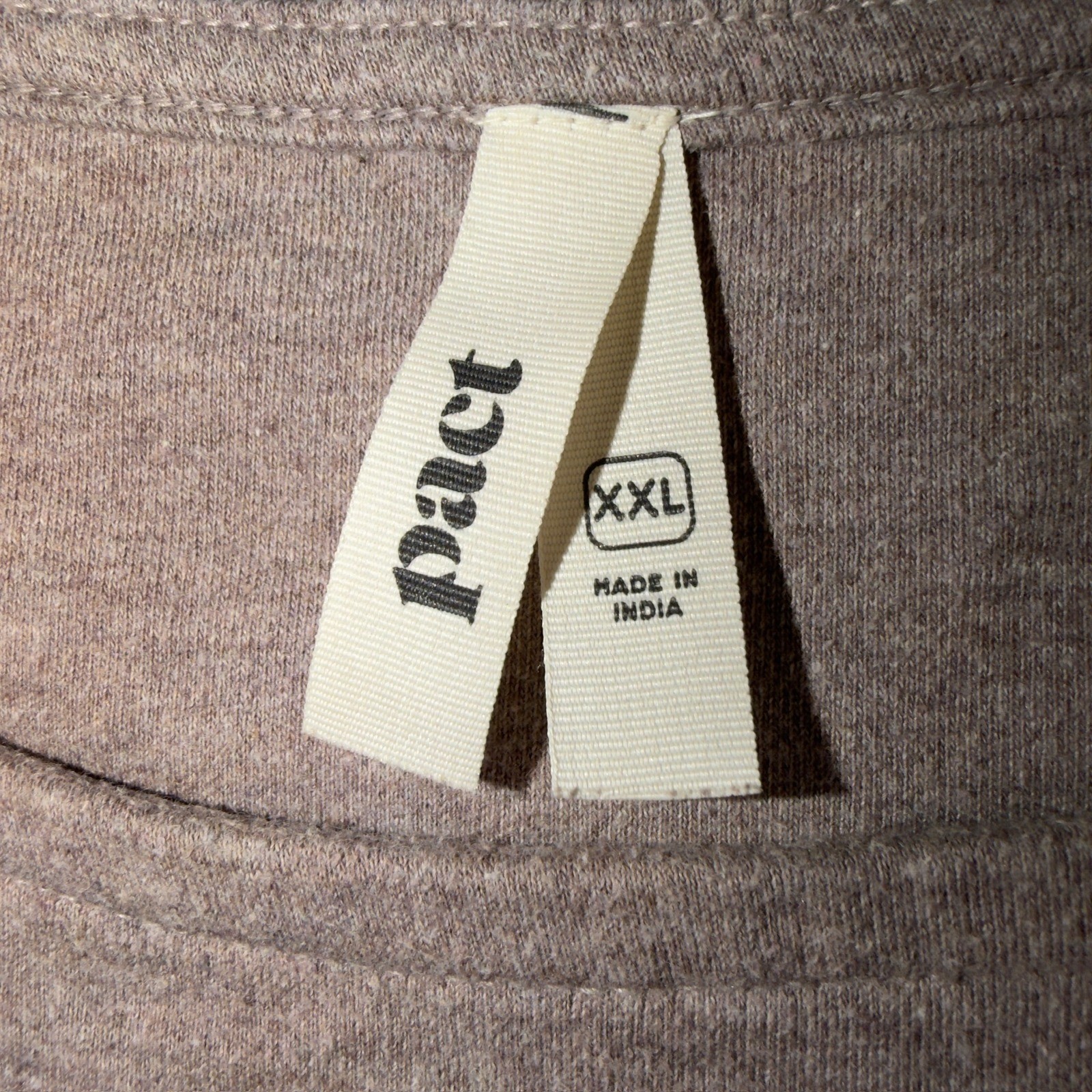 Pact Organic Cotton Boxy Dolman Short Sleeve Top XXL Mauve Brown Heathered