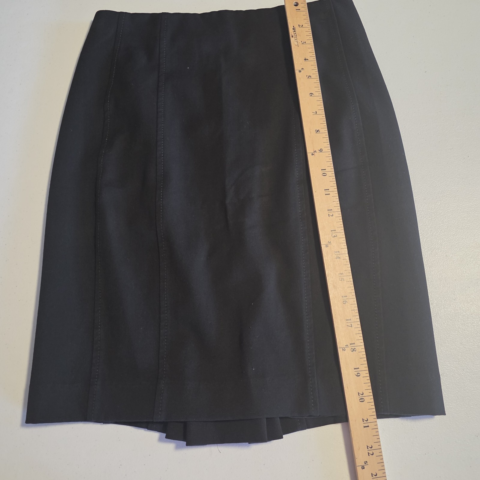 Express A-Line Skirt Back Zip Black Lined Slit Stretch Career Size 4