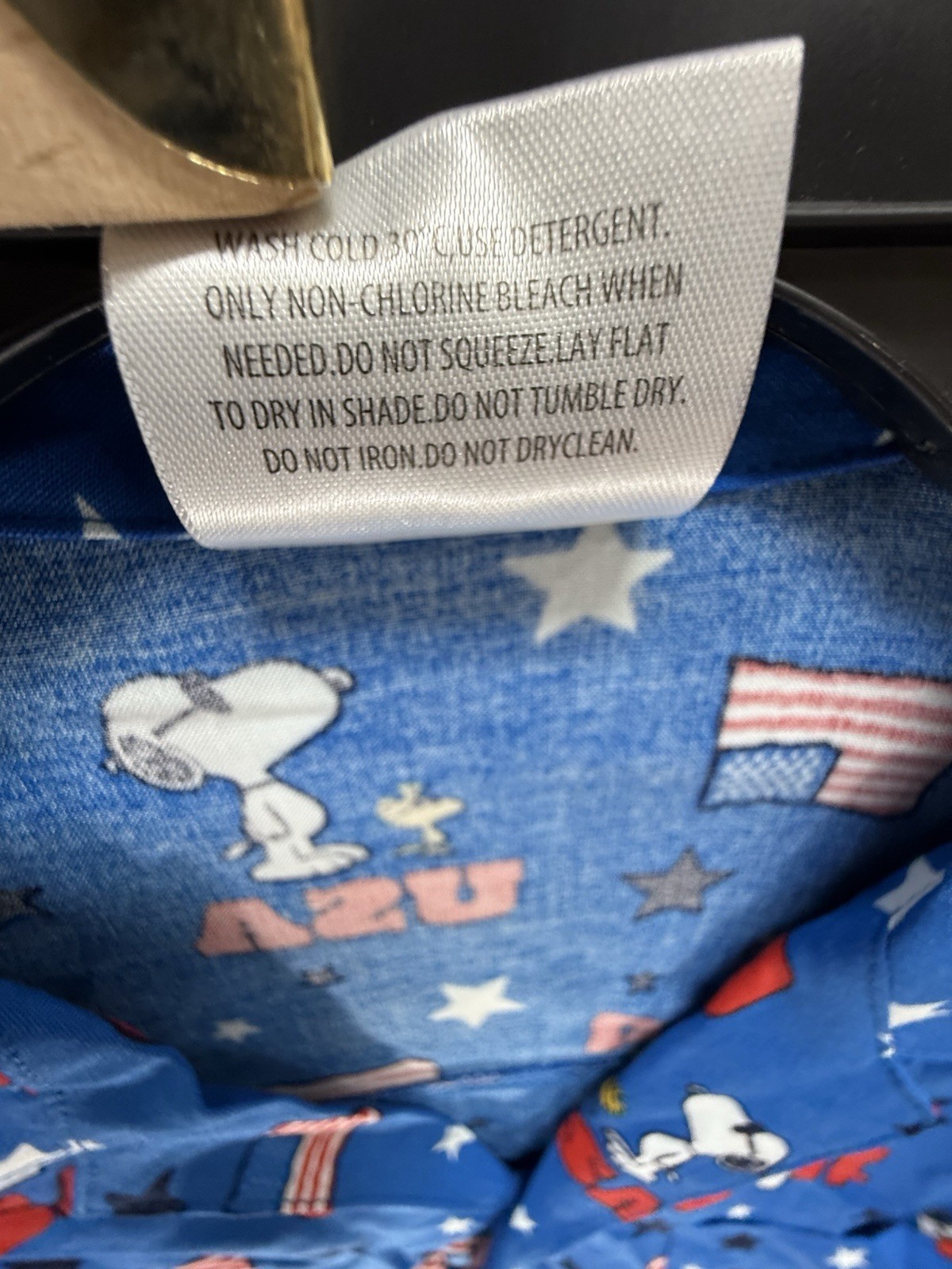 Peanuts Snoopy and Woodstock Patriotic Short Sleeve Men’s button down- New!!
