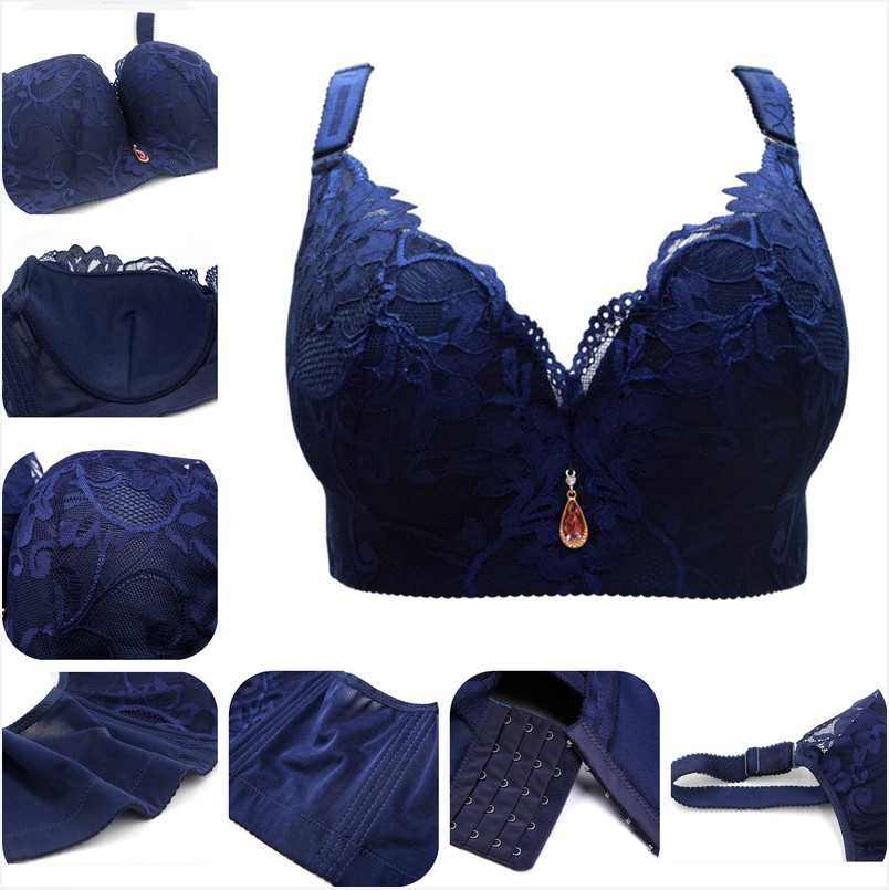 Bracelets For Women Push Up Bra Embroidery Underwear Full Coverage Plus Size