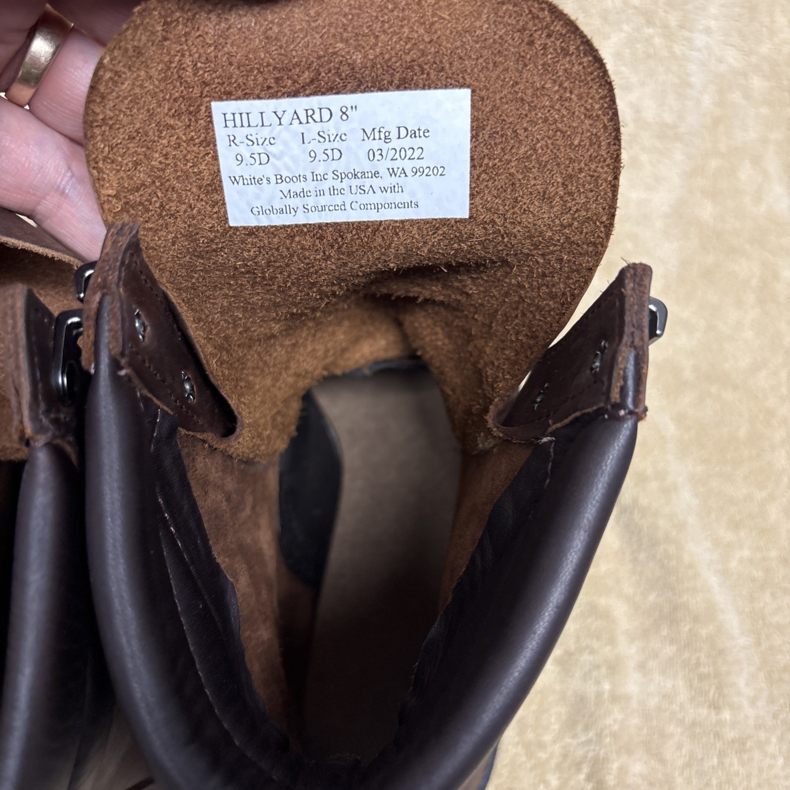 White’s Boot Men’s Hillyard Lace-Up Work Boot-Soft Toe-mens 9.5D H7865-BRN NWOB