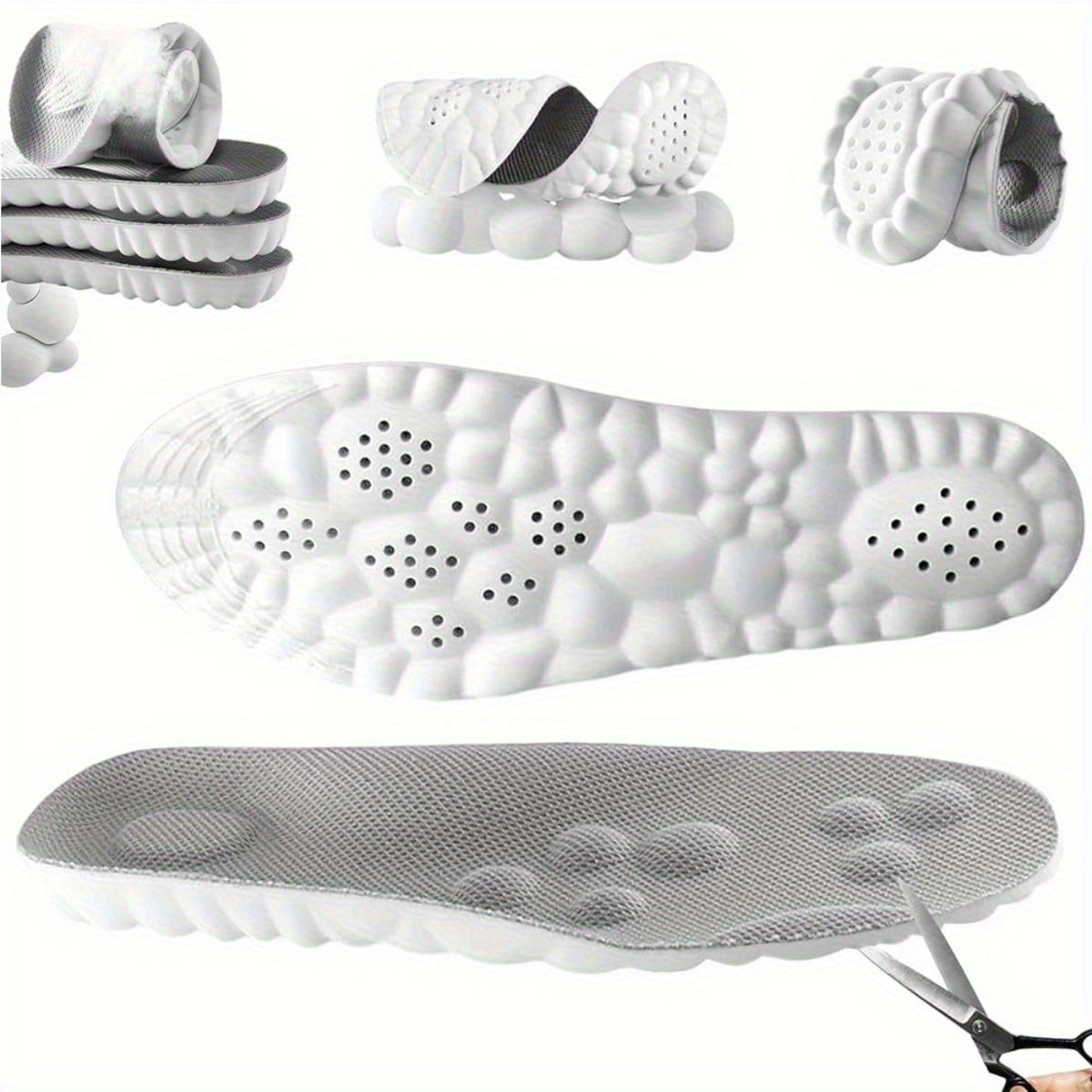 NEW! 4D Memory Foam Insoles – Orthotic Support For Men & Women, Ideal For Sports