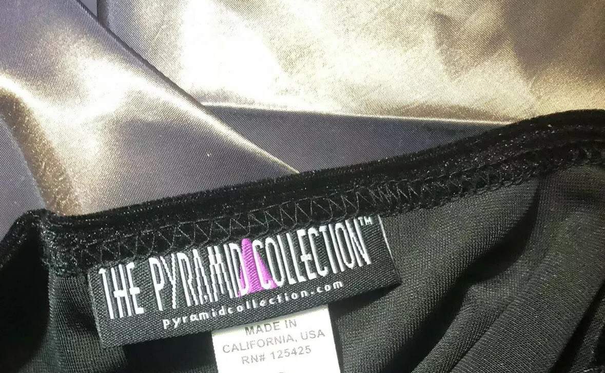 NEW M PYRAMID COLLECTION dress ball gown black velvet bronze champagne gorgeous