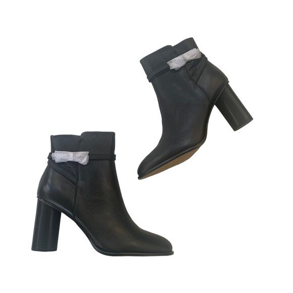 NWT Draper James Leather Tegan Dress Boot Black with Buckle Size 10 Retail $185