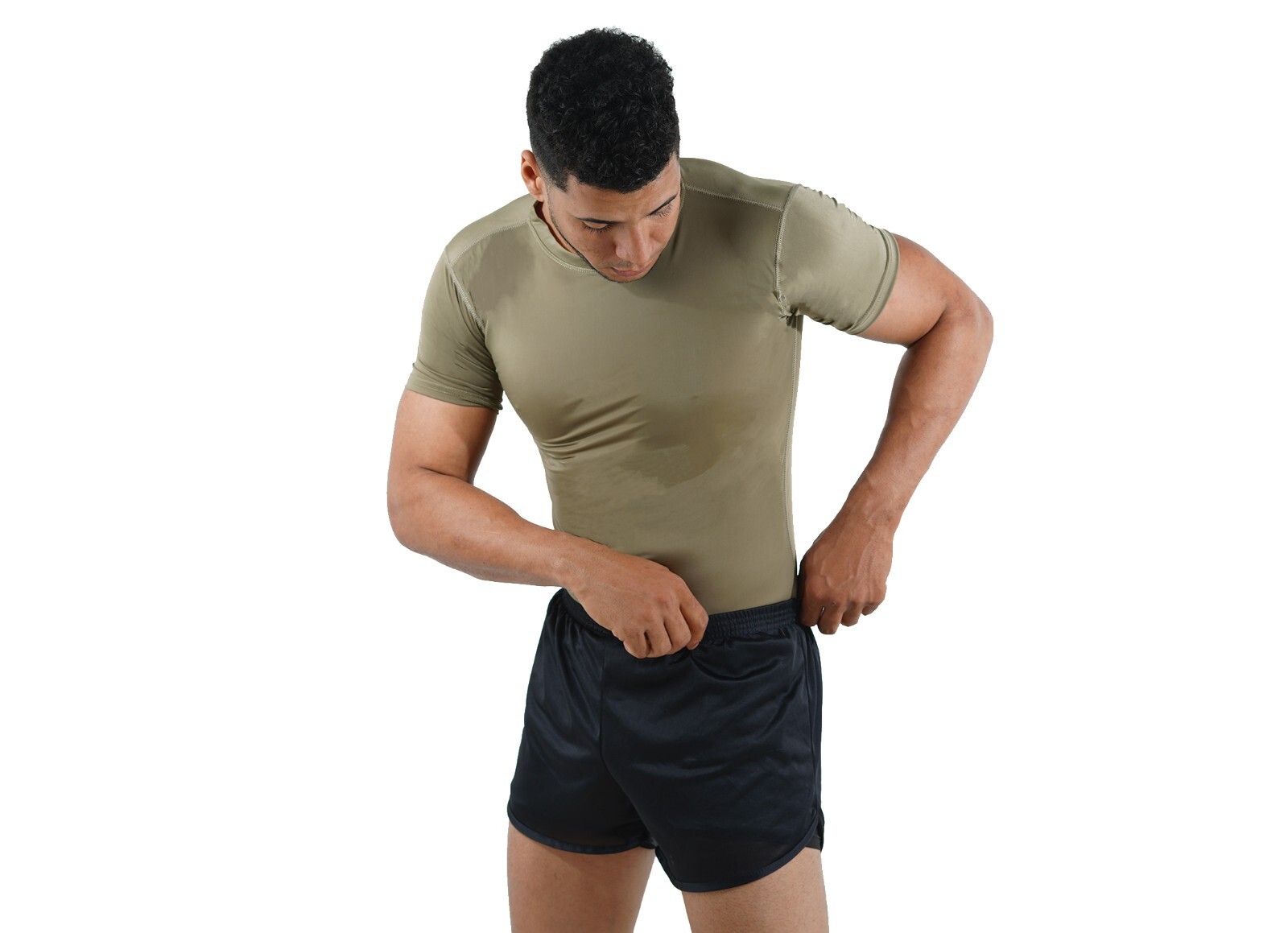 Men’s Black Nylon Running Track Shorts PT Training Silkies Ranger Panties