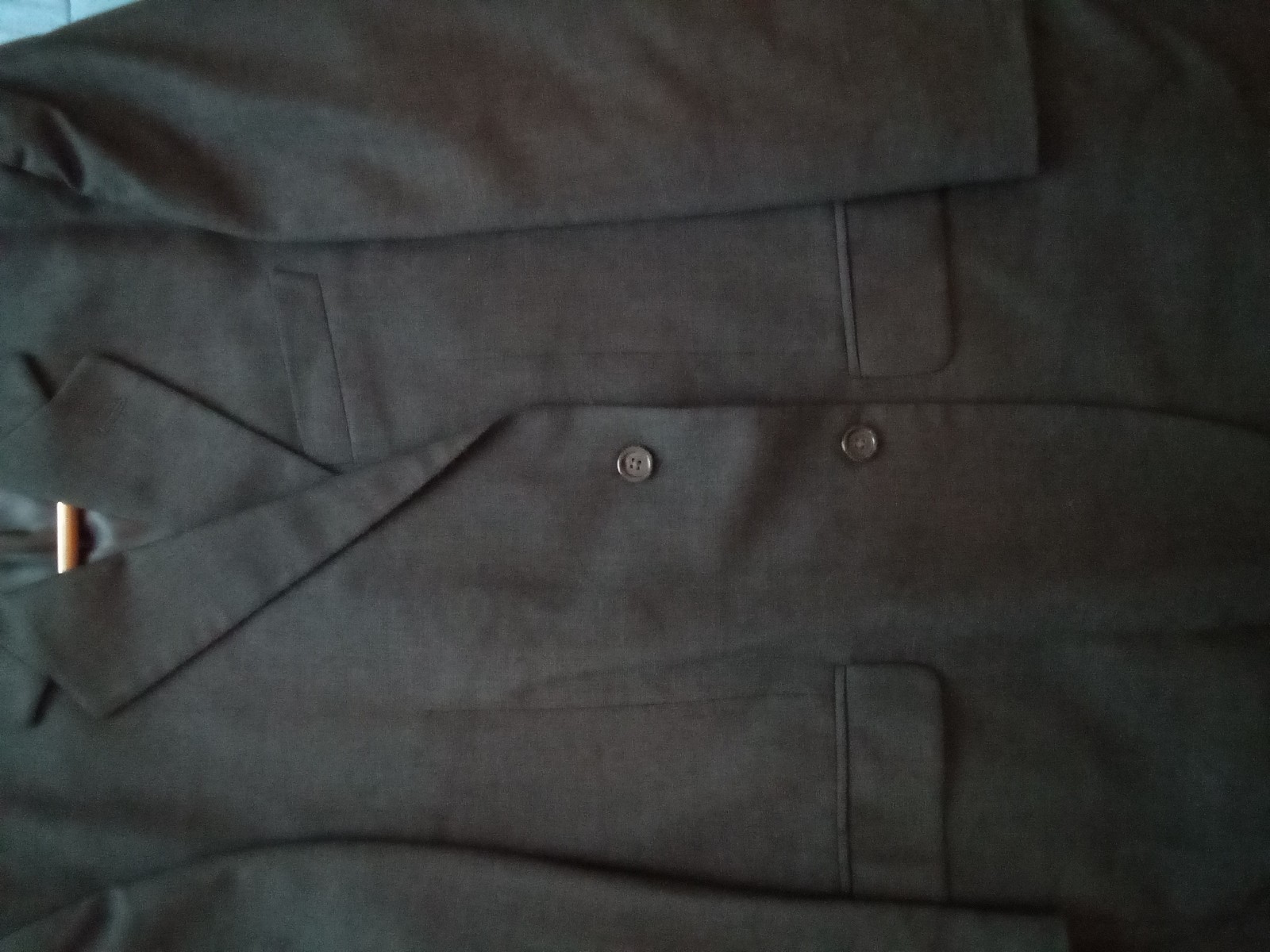 Pronto Uomo Men’s Suit, 44 Regular, 43×30 pants, Charcoal, Made In Italy.