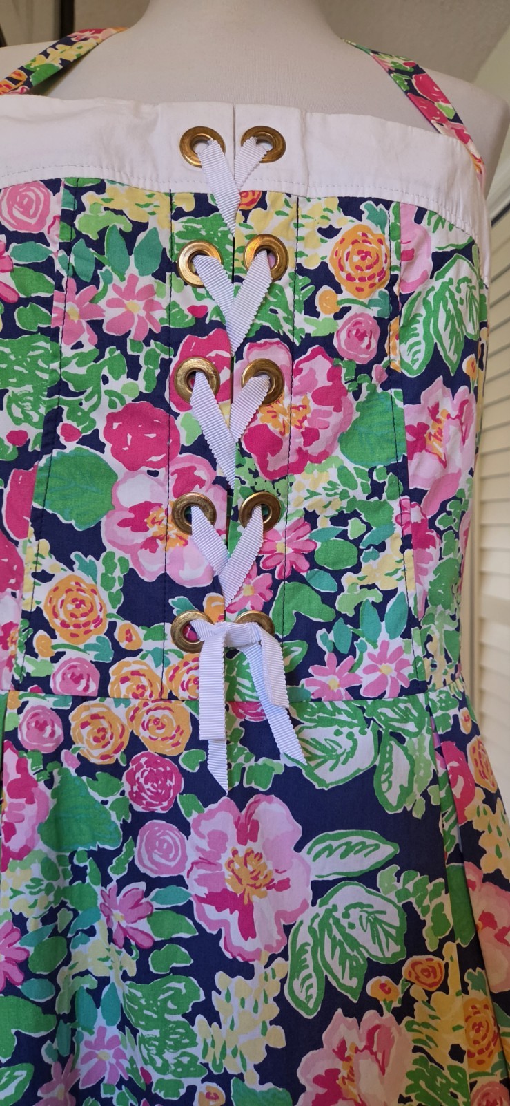 LILLY PULITZER DRESS SZ 10 TONI GET WAY GARDEN PARTY CORSET HALTER FIT & FLARE