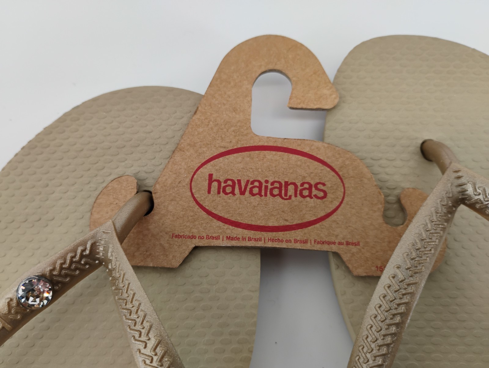 NEW Havaianas Sand Gray Light Gold Thong Flip Flops, Size 9/10w (39/40)