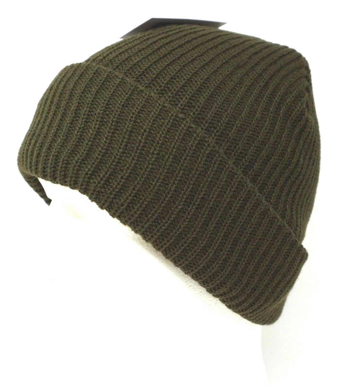 DECKY Skull Cap Cuff Beanie Cuffed Hat Olive NWT