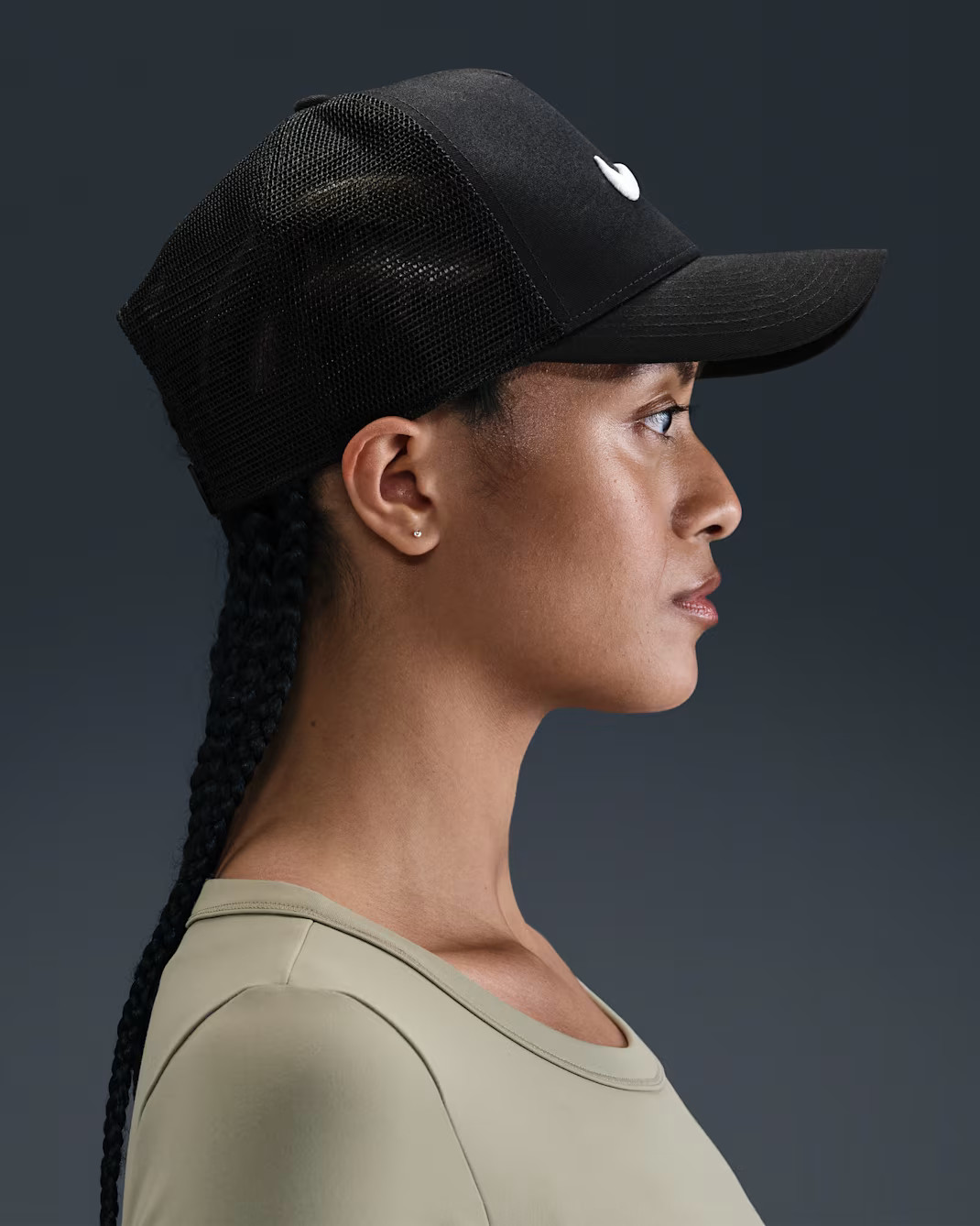 Nike Hat Rise Cap Snapback M/L Black Structured Trucker Adult Unisex II1314 010