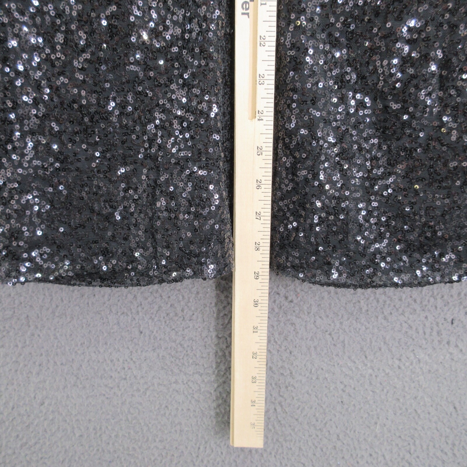 Melrose & Market Black Sequin Open Front Blazer Jacket Women’s Medium #4659