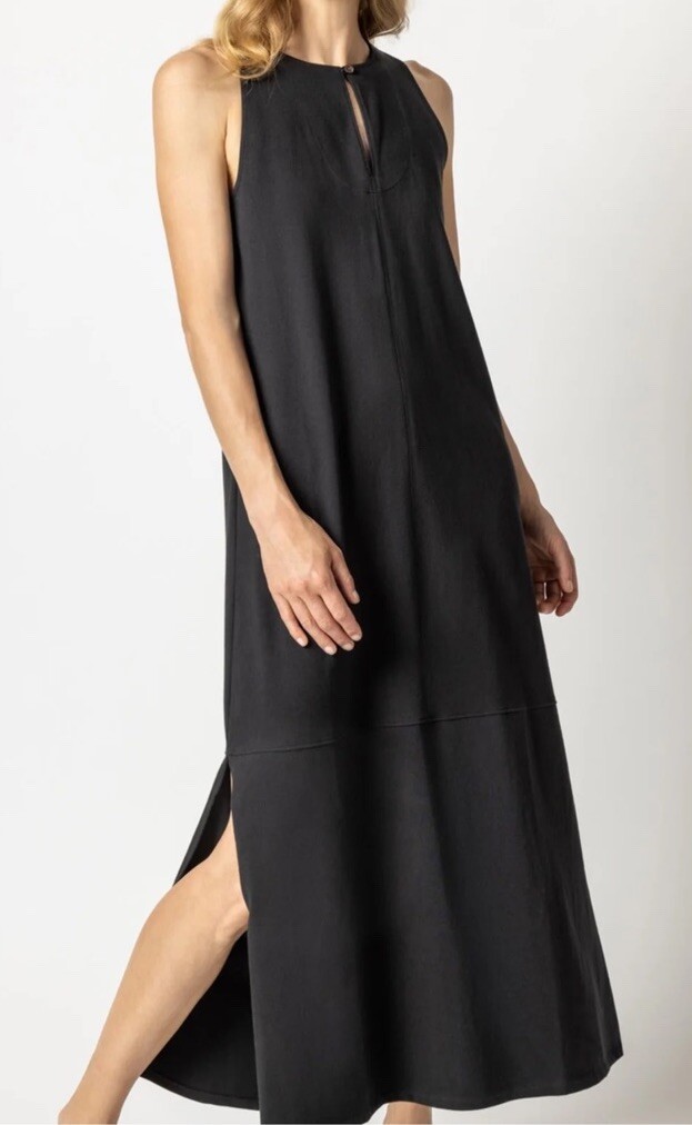 NWOT Lilla P Women’s Sleeveless Keyhole Maxi Dress Black Size S