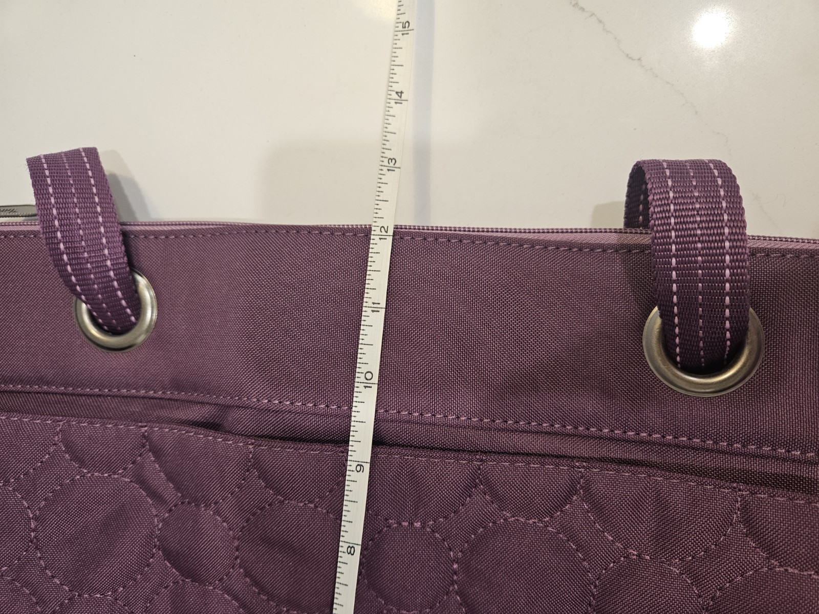 Thirty-One Vary You Versatile Bag/Purse Purple Circle Quilted Large