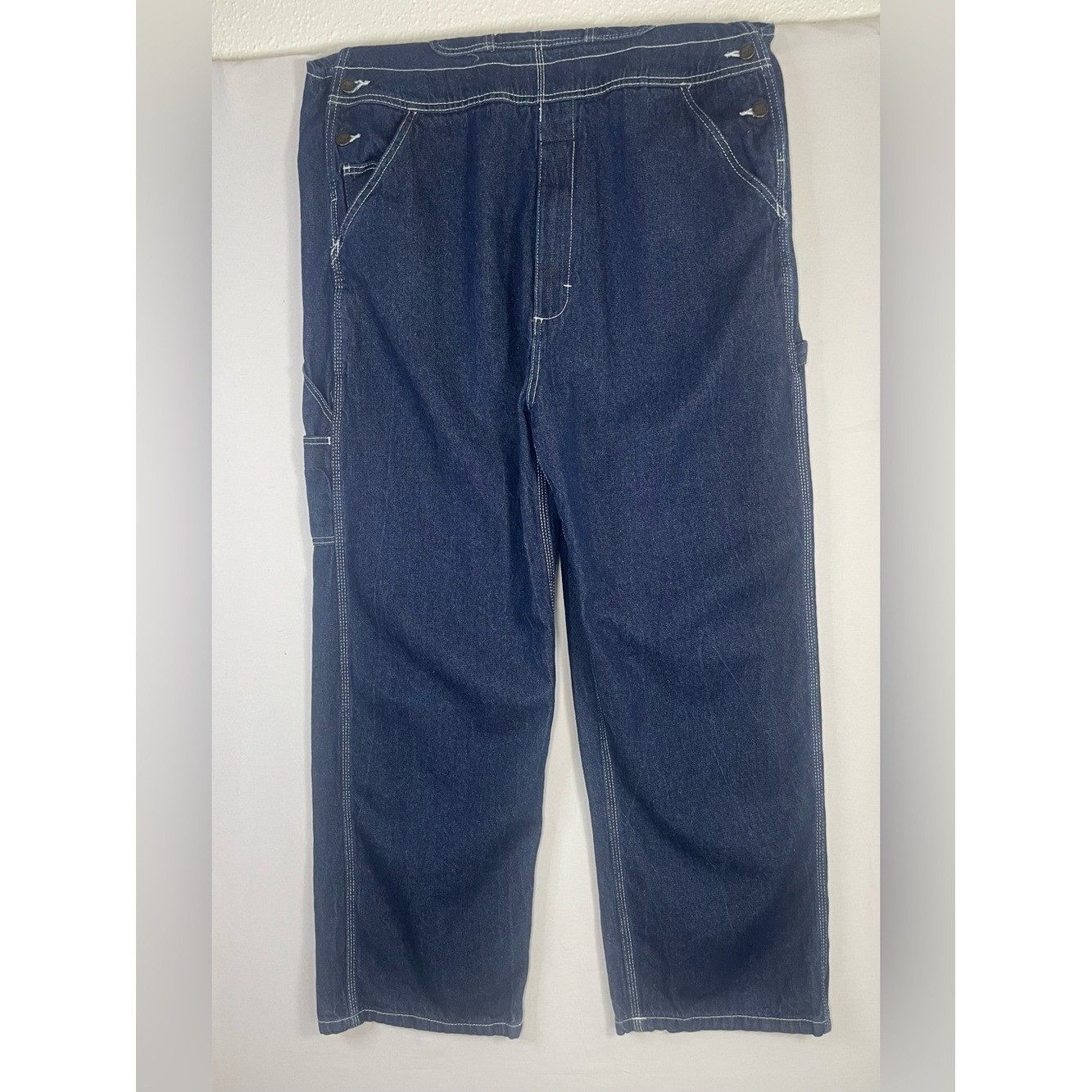 Relaxed Dark Blue Denim Men’s Overalls