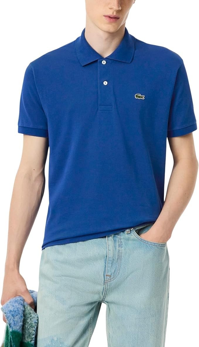 Lacoste Men’s Original Cotton Pique Polo shirt Classic Fit size M/4 Blue NEW