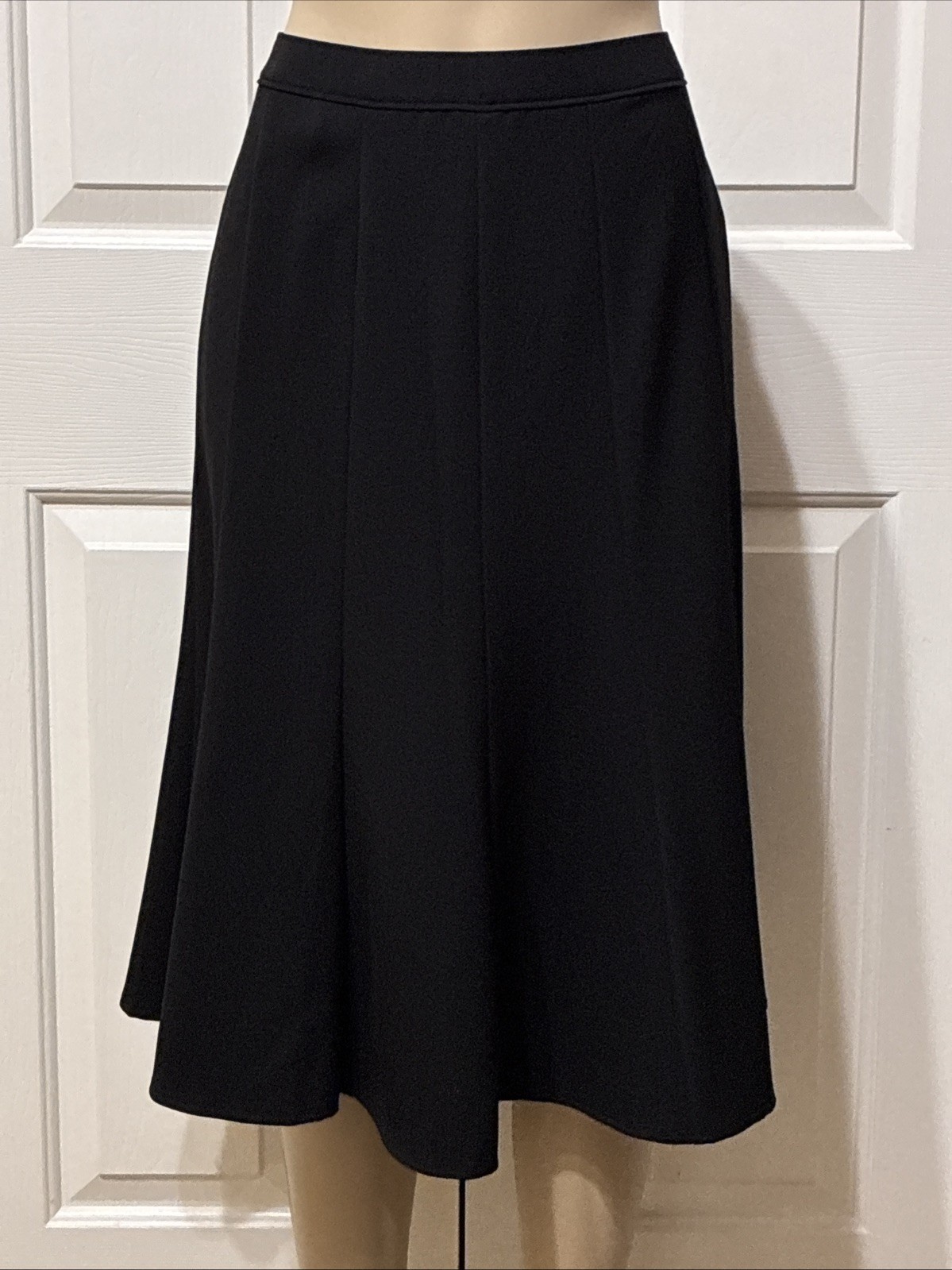 Allison Daley Womens Black Skirt Size 8P Petite Zipper Button Classic Elegant mc