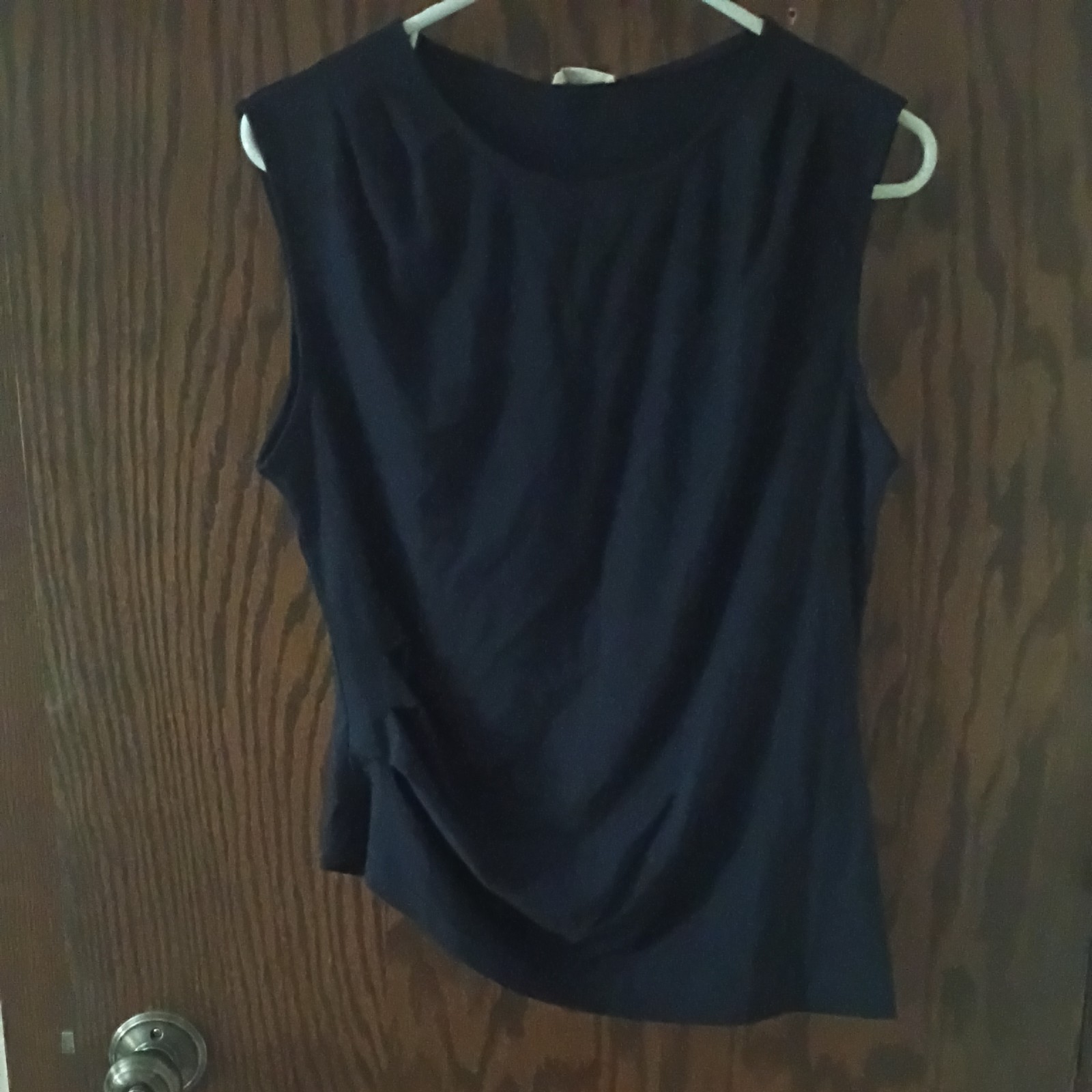 OGL XL Asymmetrical Hem Sleeveless Top Navy NWT
