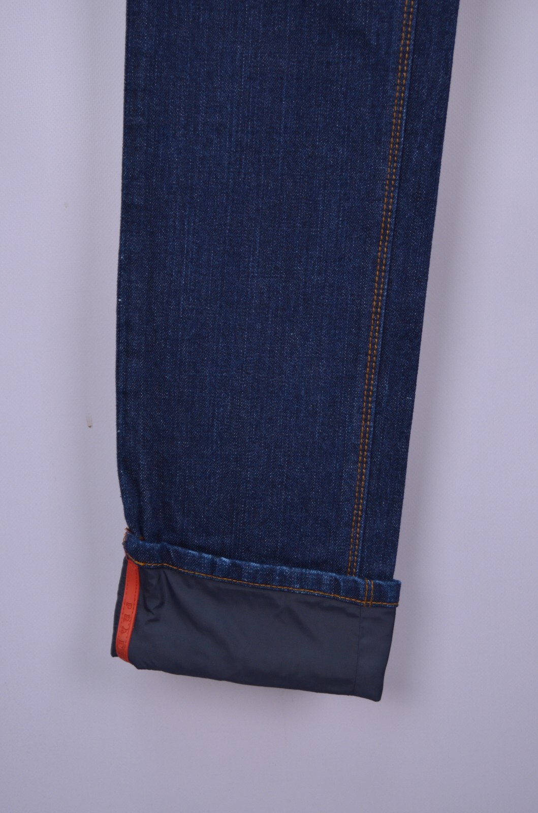 PRADA Denim Womens Jeans Logo Red Tab Nylon Details NWT Size IT 40, 42
