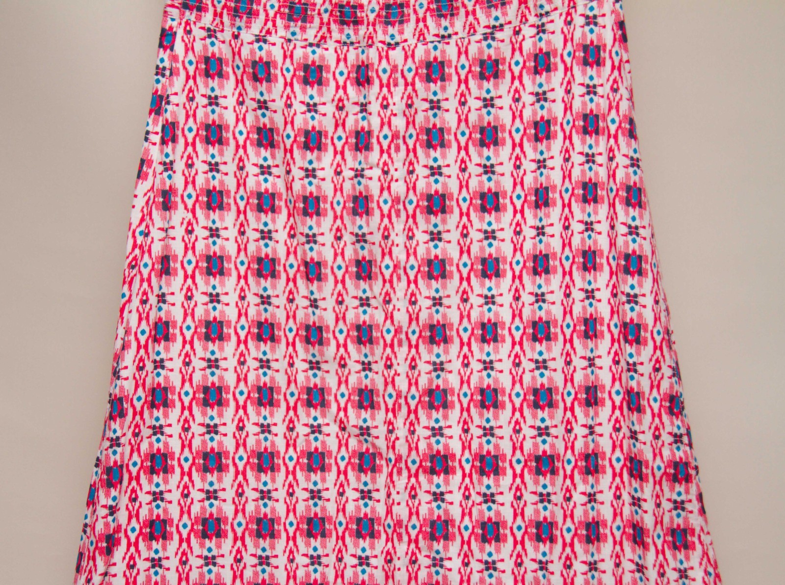 White Stuff Pink Blue White Calypso Print Cotton Sun Maxi Dress UK 10