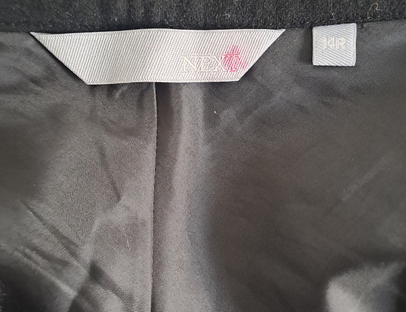 Next Wool Viscose Blend Lace Trim Skirt Black A line Knee length Womens UK 14