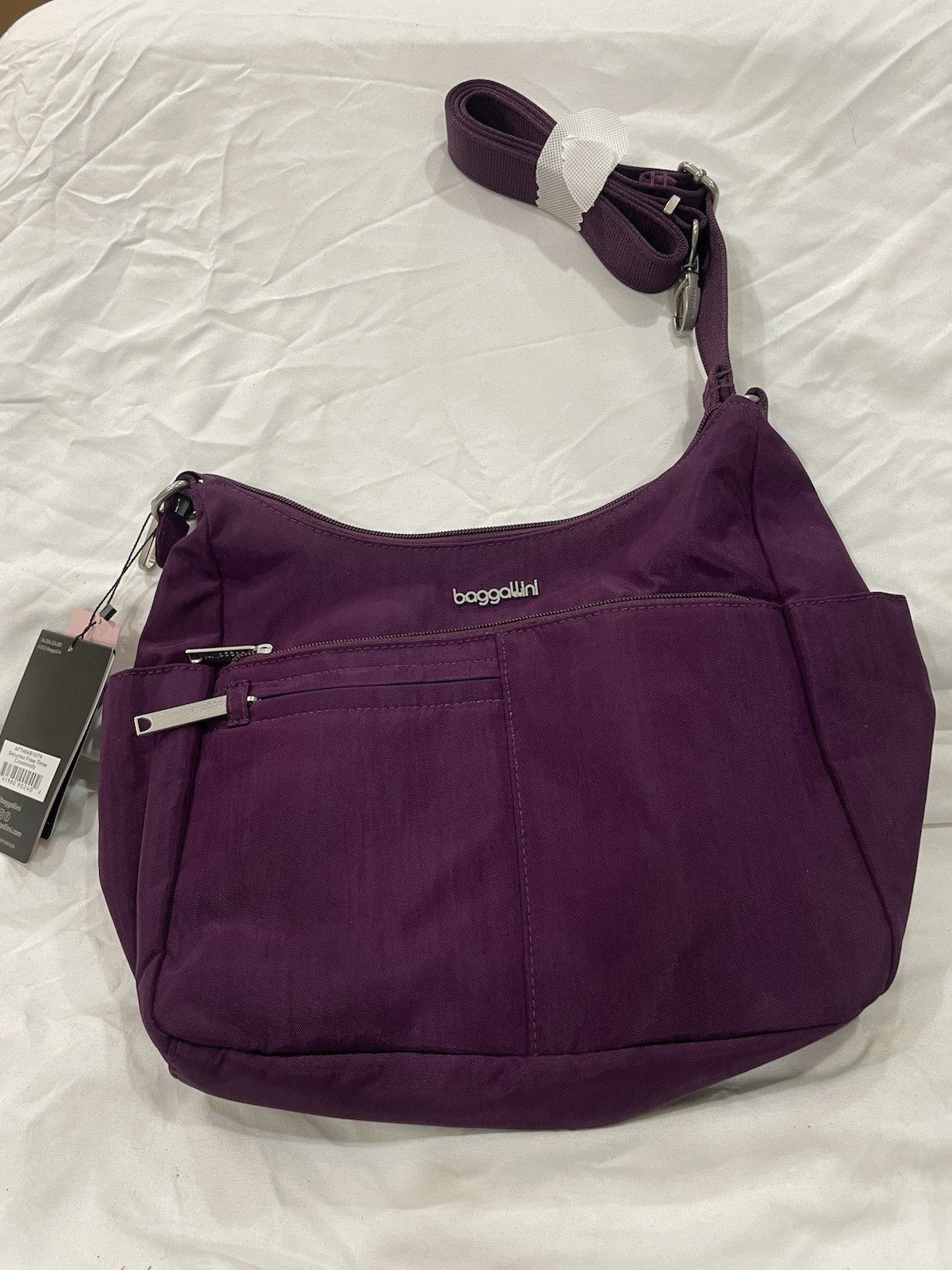 Baggallini Womens Securtex Anti-Theft Free Time Crossbody Bag, Mulberry