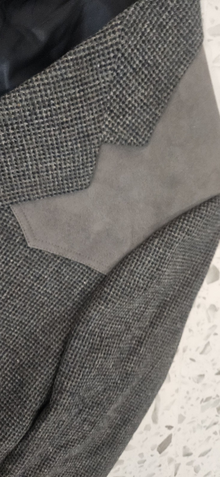 New Pendleton Wool Blazer Western Elbow Patches Gray Black Shooter Jacket 44 L