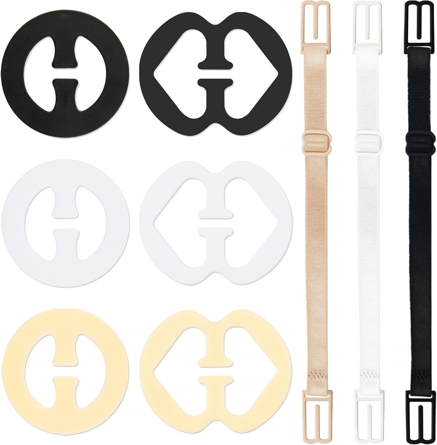 9PCS Adjustable Non Slip Bra Straps Clips for Back, Bra Accessory for Women Clea