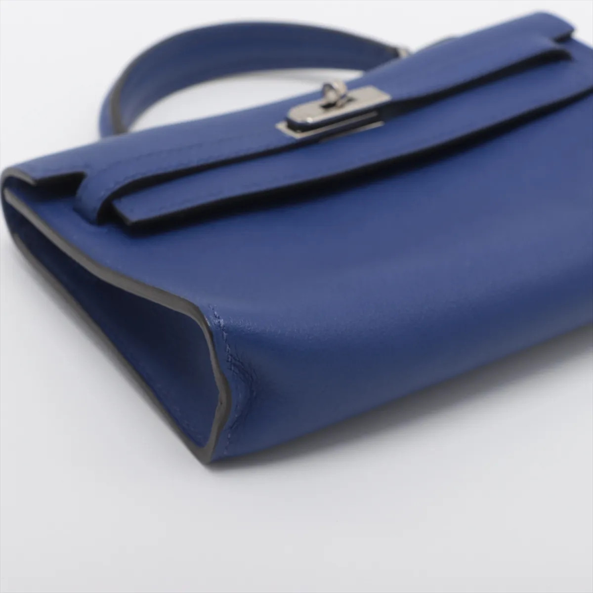 Hermès Tiny Kelly Swift Blue Silver Metal Fittings □O: 2011