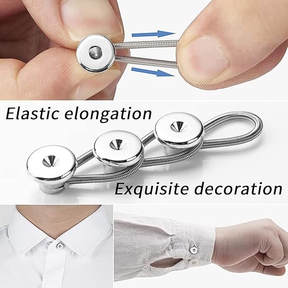 20x Metal Collar Neck Waist Extender Expander Buttons for Men Dress Shirt Pants
