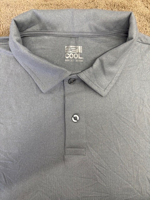 32 DEGREES Cool Men’s Polo Performance 2 Pack polo shirt (GRAY/LT GRAY XL )NWOT