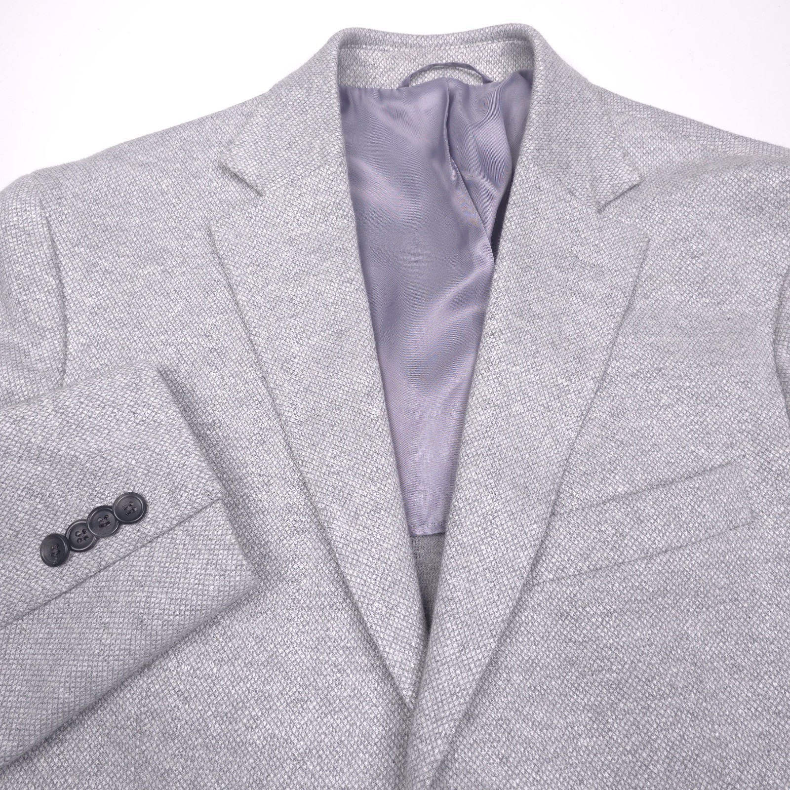 Bloomingdales Jersey Unstructured Sport Coat Mens 46R Gray Linen Blazer Jacket