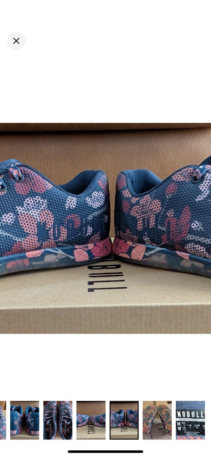 NOBULL Men’s Low Top Athletic Sneaker, Blue/Pink Floral, Lace-Up