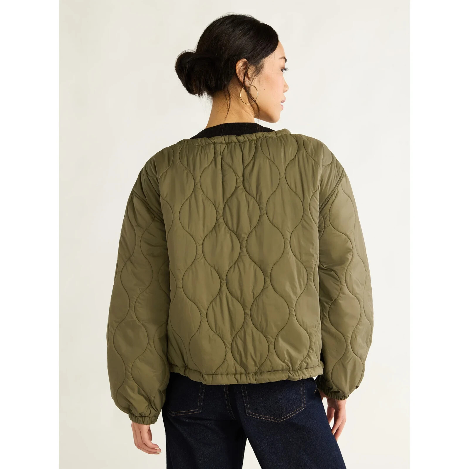 Free Assembly Women’s Quilted Parachute Jacket, XL