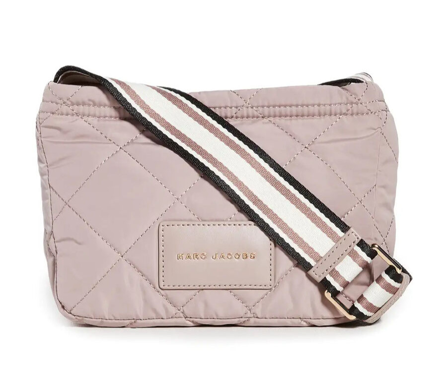 Marc Jacobs Quilted Nylon Messenger Crossbody Bag Bark New GL02304116