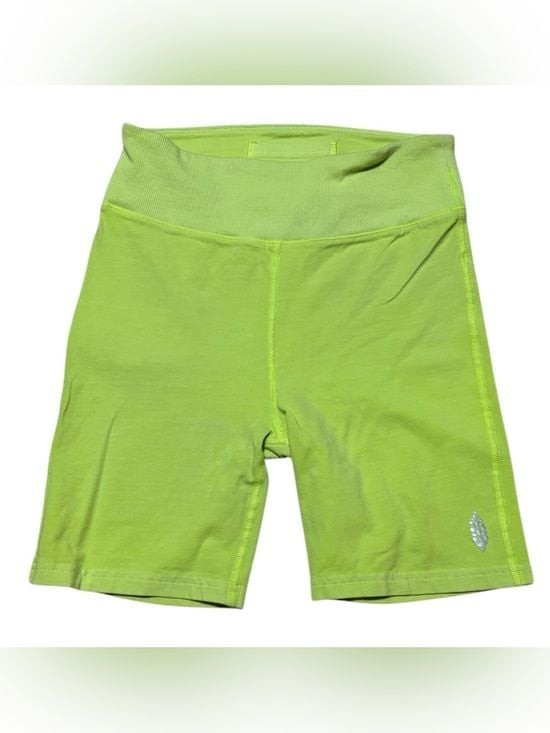 Free People Movement Good Karma Bike Shorts in a bright neon yellow size small