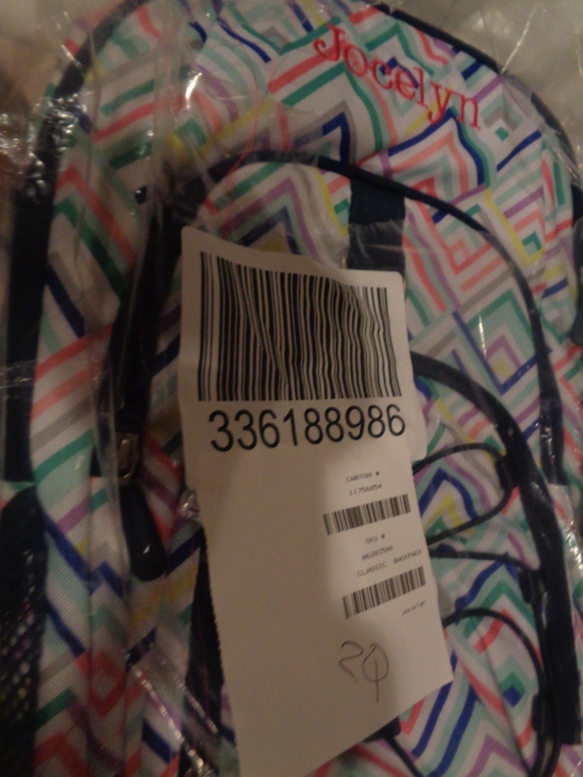 Pottery Barn Teen Gear Up Zig Zag multi chevron Backpack mono Jocelyn New