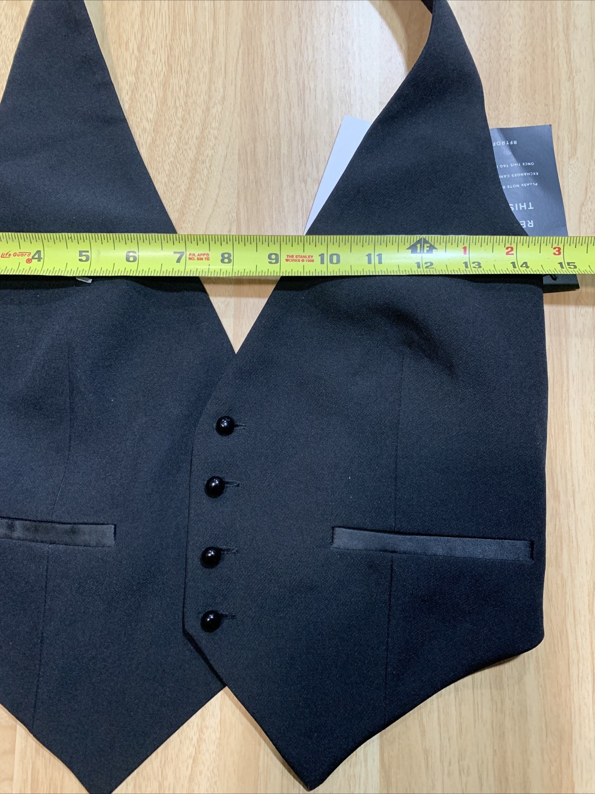 Retrofete Black Florence Button Vest Womens Size Small