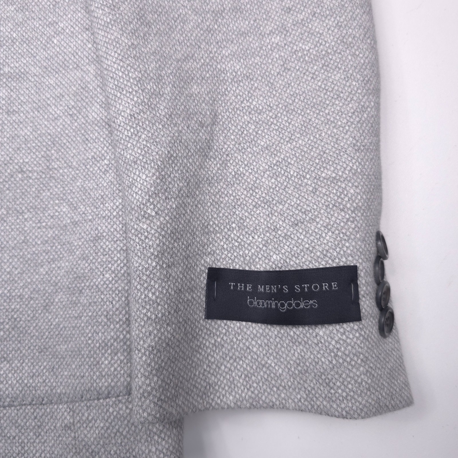 Bloomingdales Jersey Unstructured Sport Coat Mens 46R Gray Linen Blazer Jacket