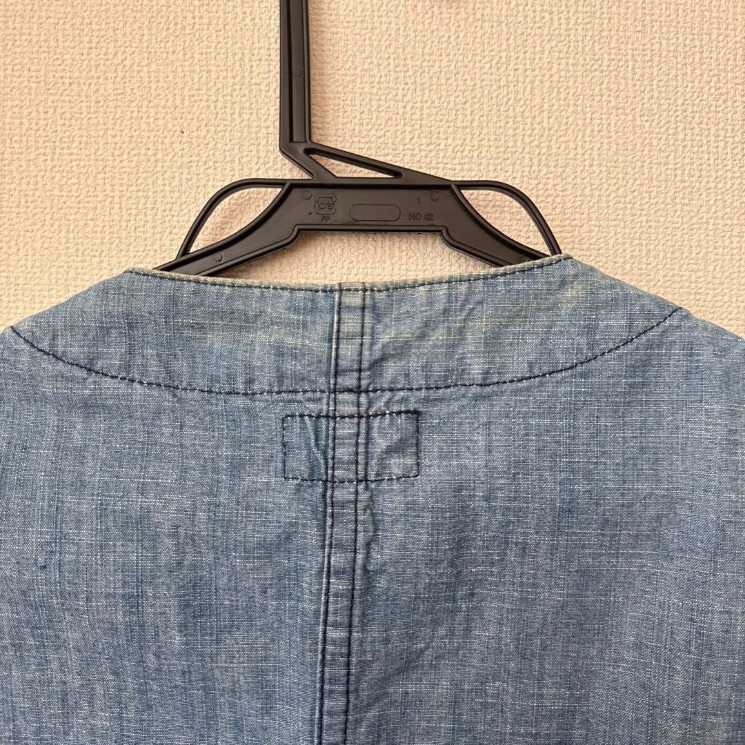 Sugar Cane Hickory Denim Work Vest Size 38 Medium Made In USA Toyo Enterprise