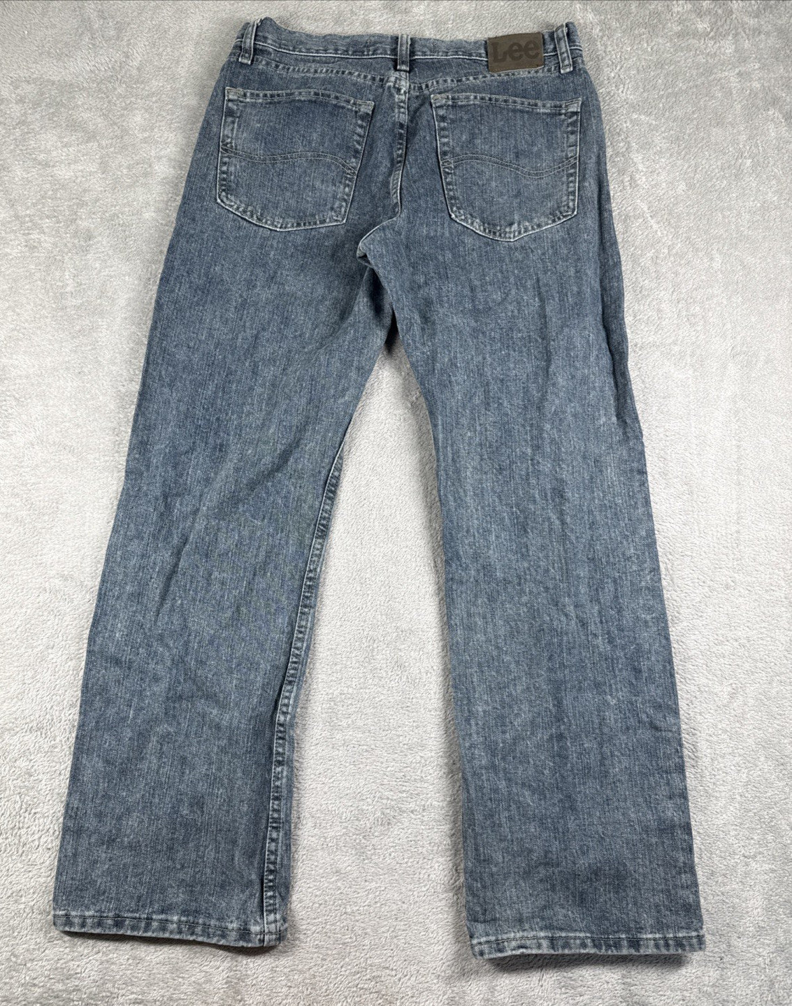 Lee Men’s Regular Fit Straight Leg Jean Pants Stone-Washed Blue Size 32×30