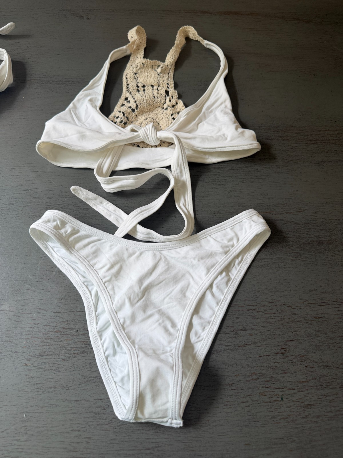 BITSY CUT missing tag NEW white L SPACE two piece swimsuit bikini small