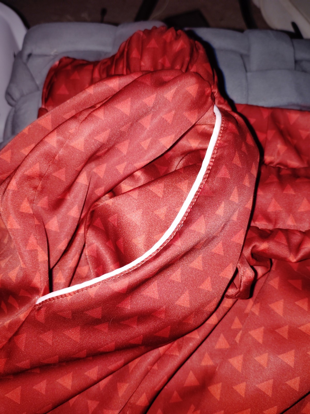 Delta Sigma Theta Red Satin Short Pajama Set – Classic Button-Up XL