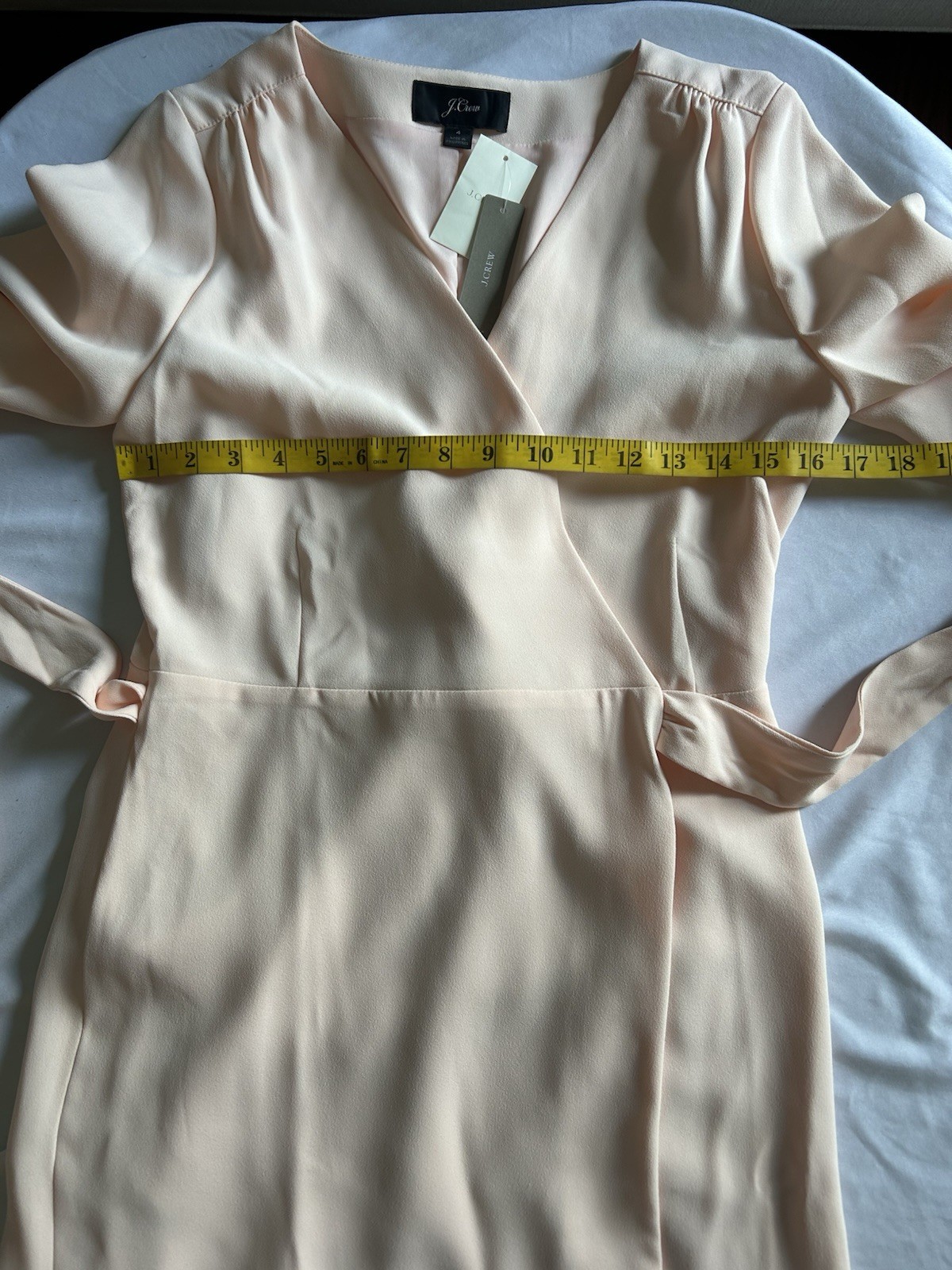J. Crew Crepe Wrap 365 Midi Dress Womens Size 4 Peach Classic Wedding NWT
