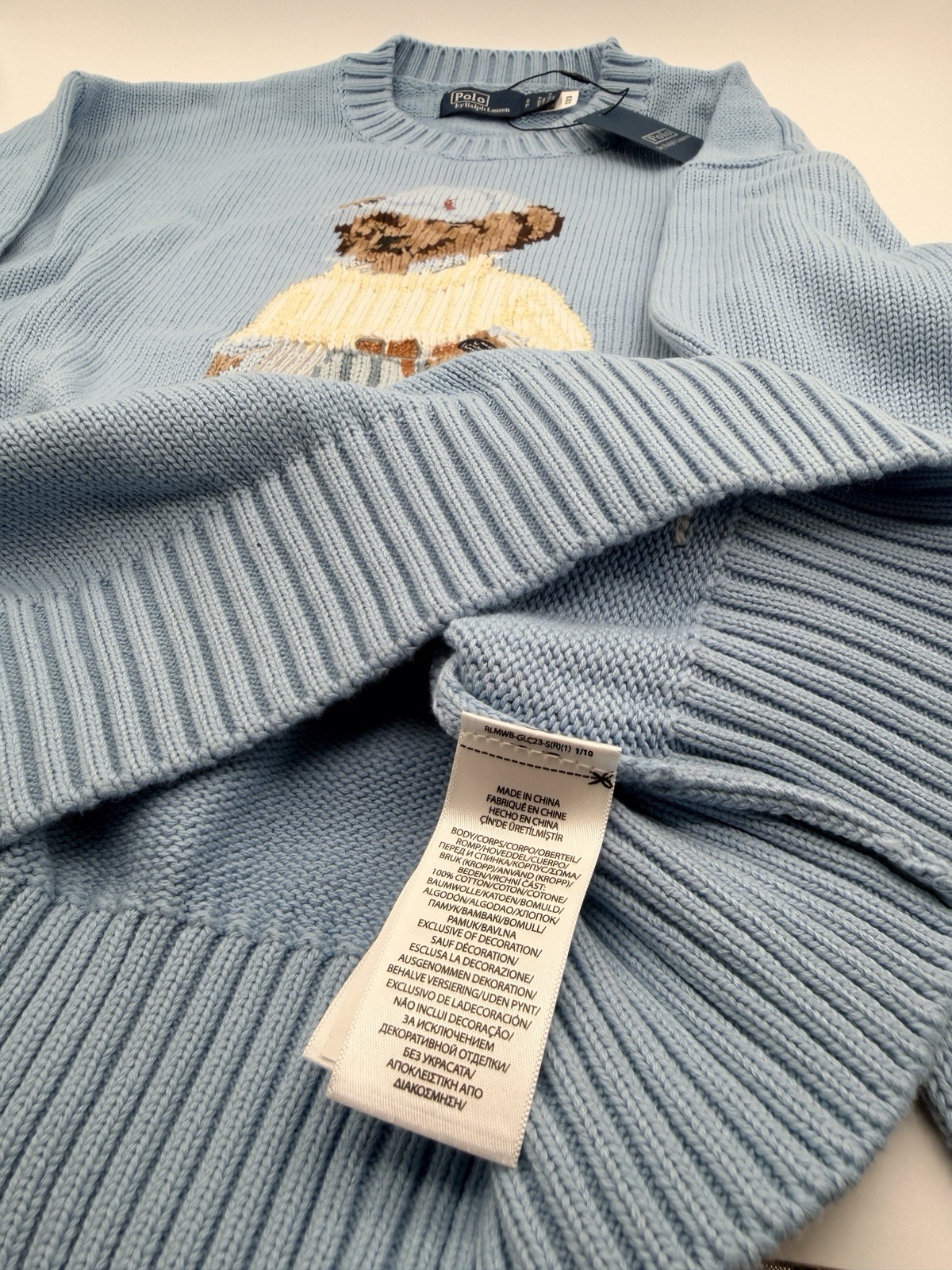Polo Ralph Lauren Light Blue Polo Bear Sweater Women’s Medium