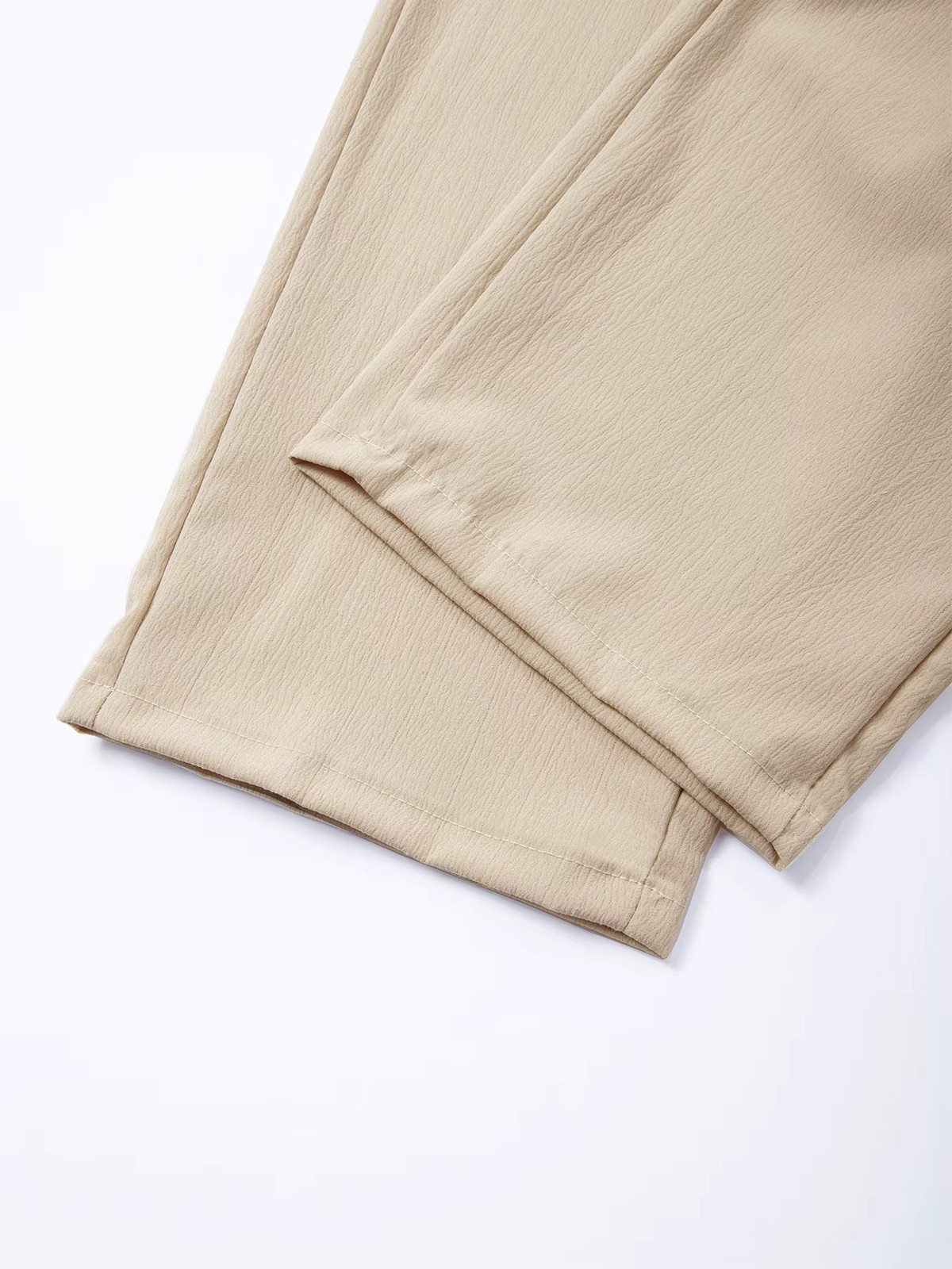 Men’s Casual Elastic Waist Summer Solid Beach Pants Straight Trousers Gift