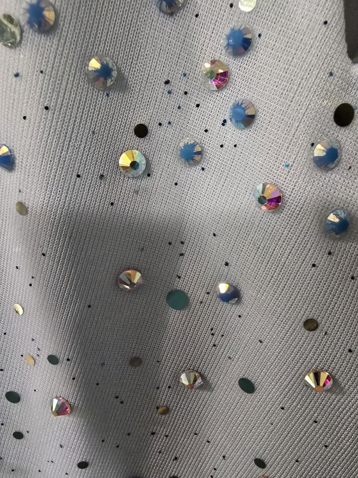 Tween Diva Sz 14 Light Blue Handkerchief Hemline Scattered Rhinestones
