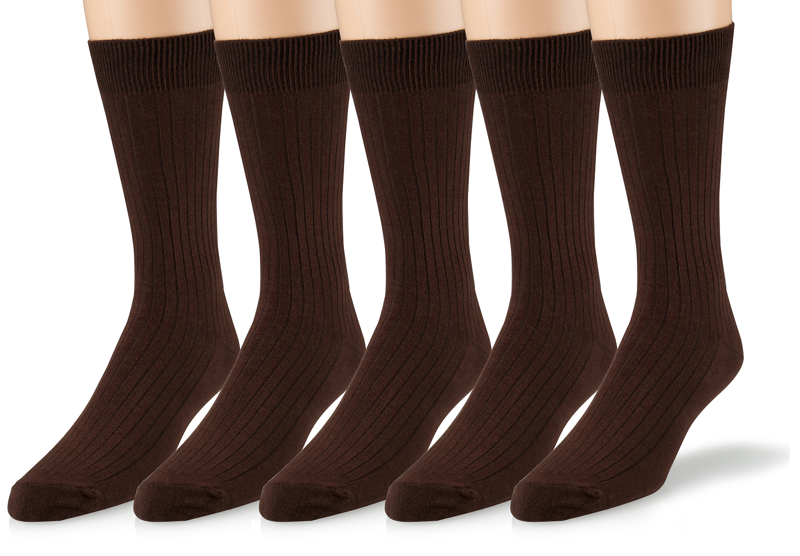 EMEM Men’s Ribbed Cotton Classic Crew Dress Socks 5-Pack, Big and Tall Available