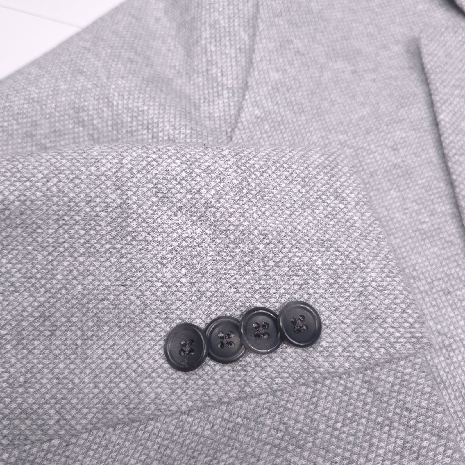Bloomingdales Jersey Unstructured Sport Coat Mens 46R Gray Linen Blazer Jacket