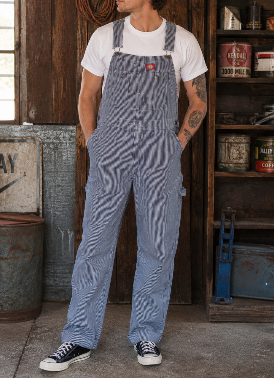 Dickies Hickory Stripe Bib Overalls – Men’s 34×30 – New without tags
